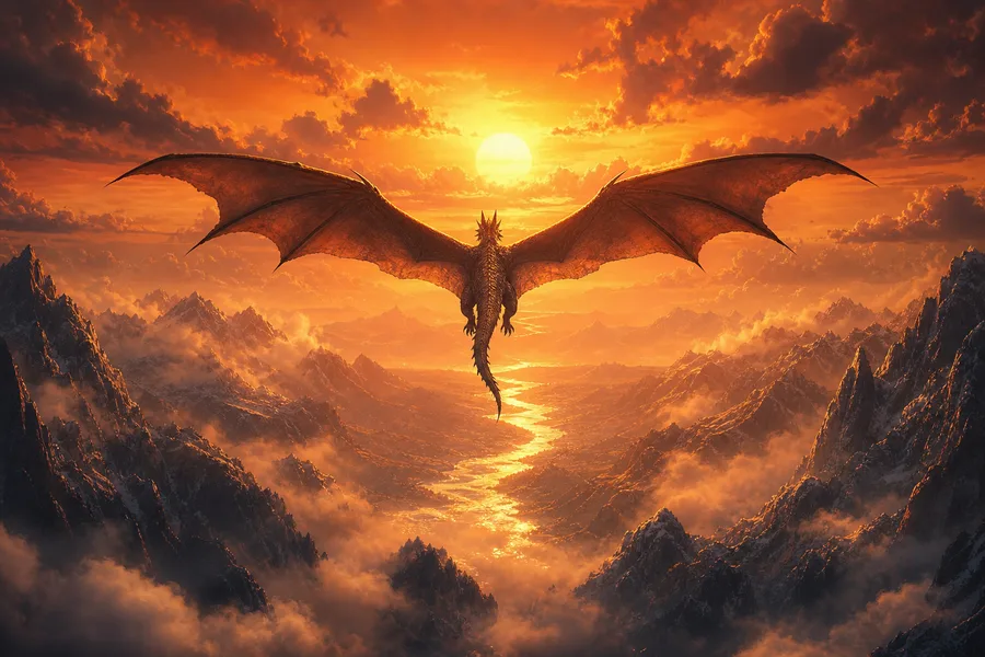 Anime Dragon Flying Over Valley Anime Wallpaper  7 4K