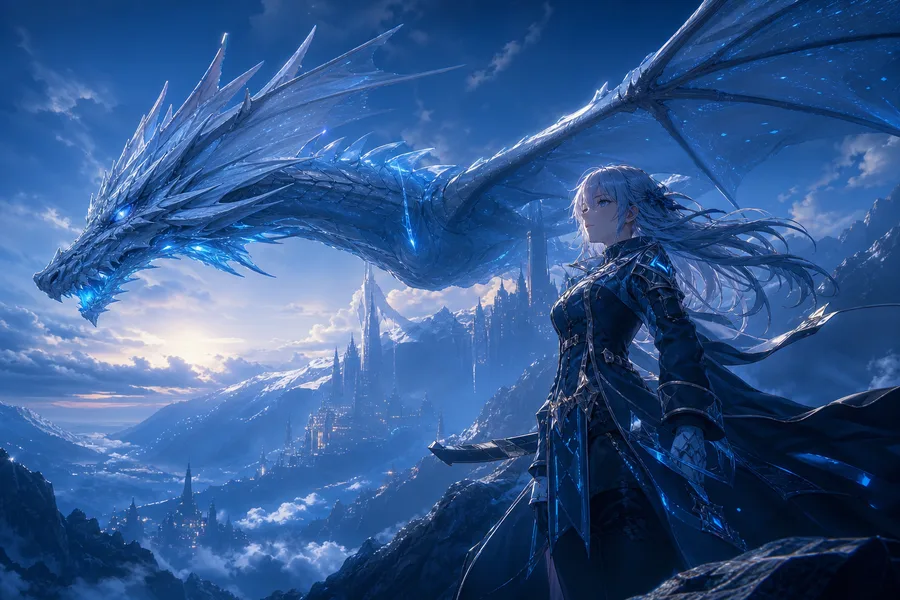 Anime Dragon Flying Over Valley Anime Wallpaper  7 4K