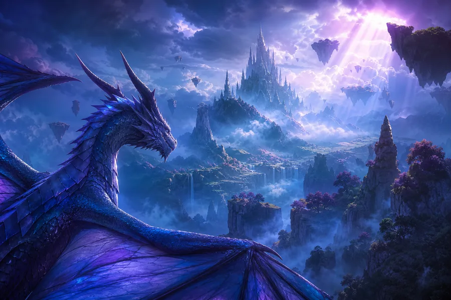 Anime Dragon Flying Over Valley Anime Wallpaper  7 4K