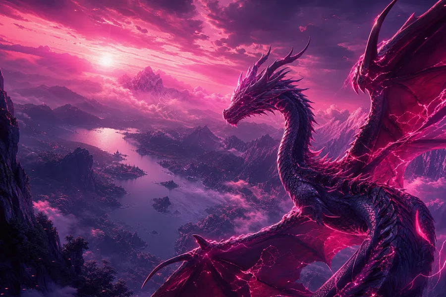 Anime Dragon Flying Over Valley Anime Wallpaper  7 4K