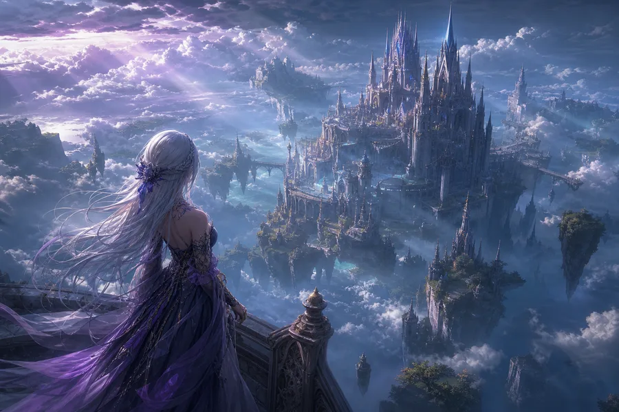Anime Fantasy Castle Floating In Clouds Anime Wallpaper  12 4K