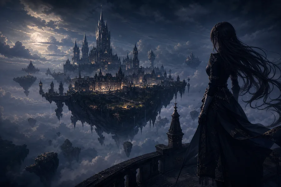Anime Fantasy Castle Floating In Clouds Anime Wallpaper  12 4K