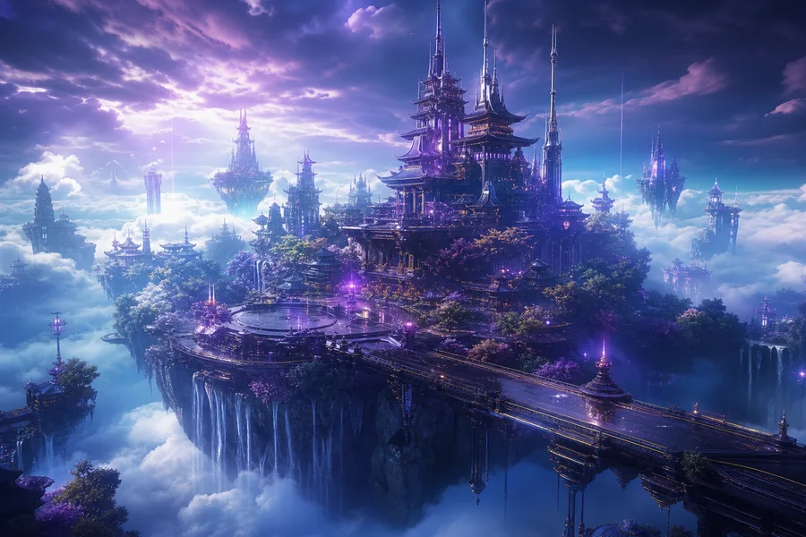 Anime Fantasy Castle Floating In Clouds Anime Wallpaper  20 4K