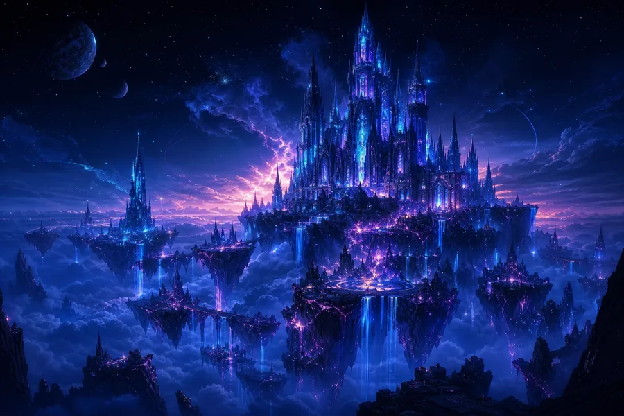 Anime Fantasy Castle Floating In Clouds Anime Wallpaper  20 4K