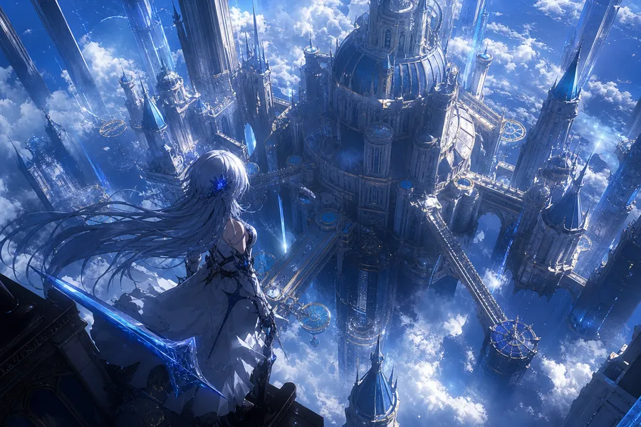 Anime Fantasy Castle Floating In Clouds Anime Wallpaper  20 4K