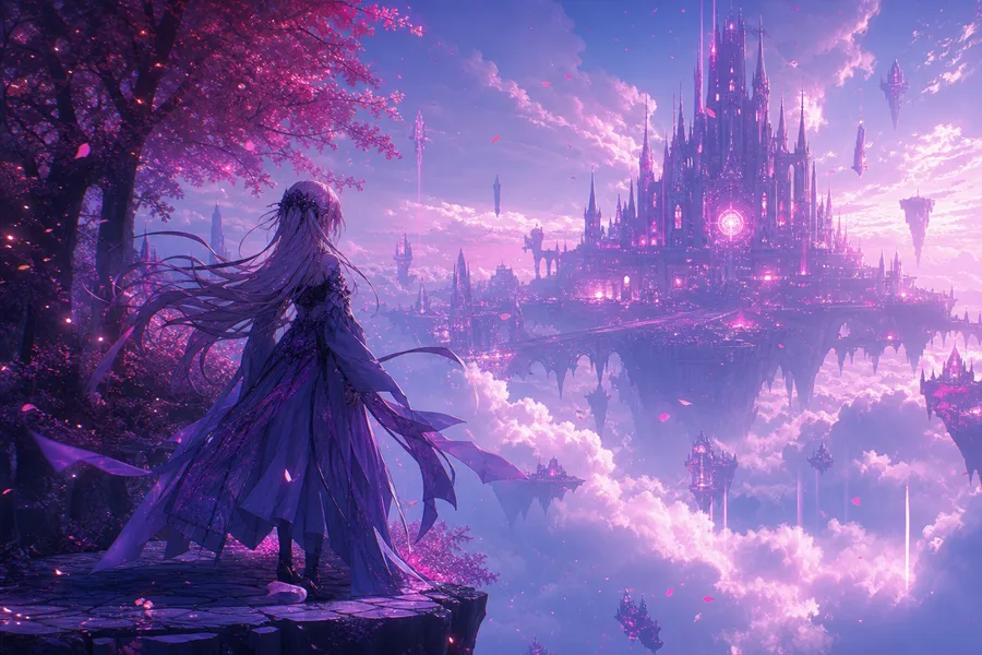 Anime Fantasy Castle Floating In Clouds Anime Wallpaper  20 4K