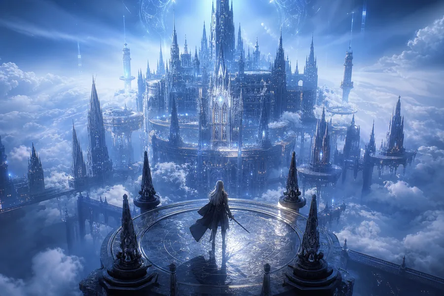 Anime Fantasy Castle Floating In Clouds Anime Wallpaper  20 4K