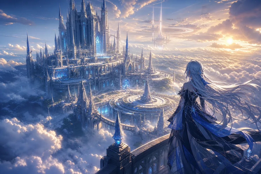 Anime Fantasy Castle Floating In Clouds Anime Wallpaper  20 4K