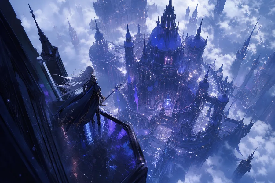 Anime Fantasy Castle Floating In Clouds Anime Wallpaper  4 4K