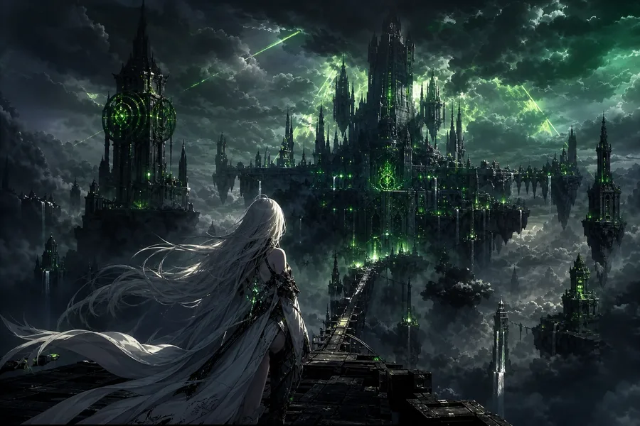 Anime Fantasy Castle Floating In Clouds Anime Wallpaper  4 4K