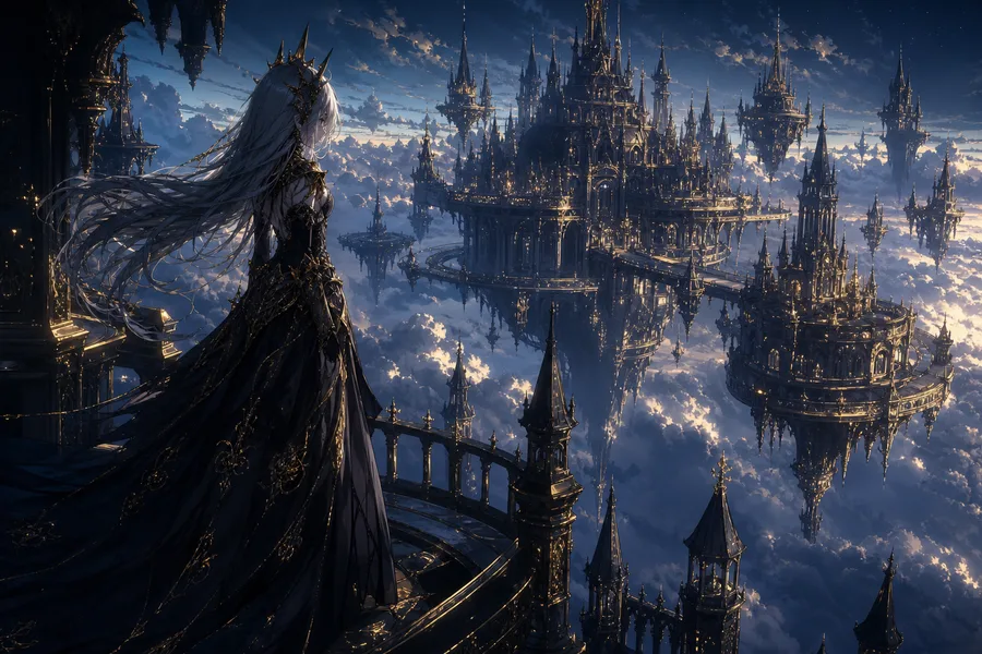 Anime Fantasy Castle Floating In Clouds Anime Wallpaper  4 4K