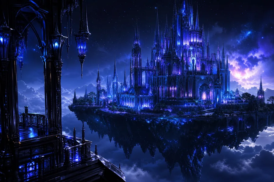 Anime Fantasy Castle Floating In Clouds Anime Wallpaper  4 4K