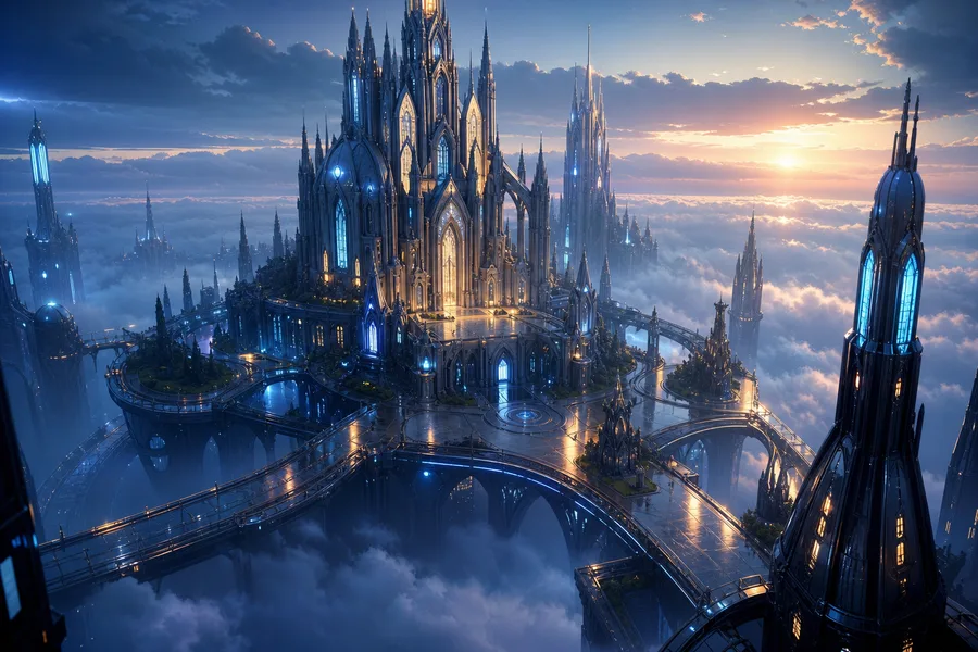Anime Fantasy Castle Floating In Clouds Anime Wallpaper  4 4K