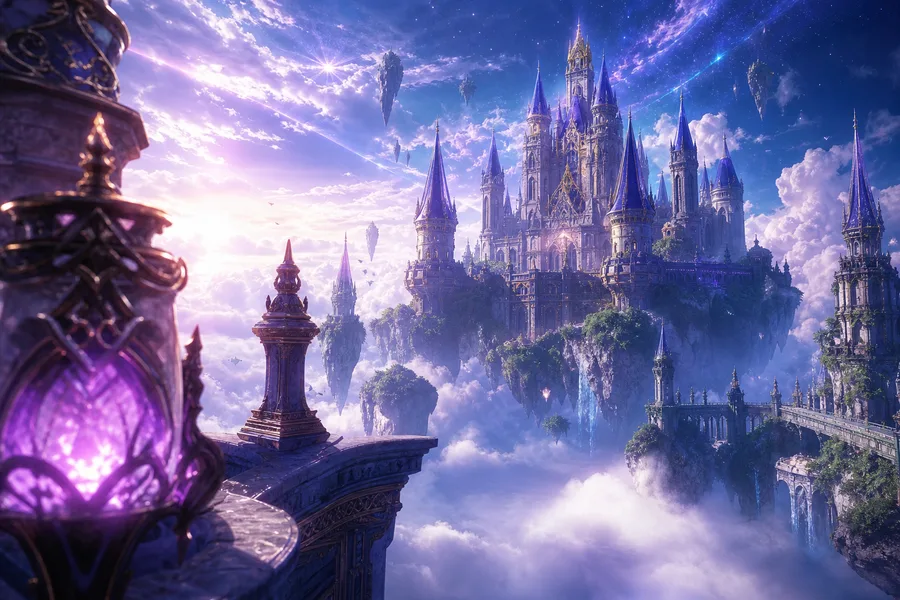Anime Fantasy Castle Floating In Clouds Anime Wallpaper  4 4K