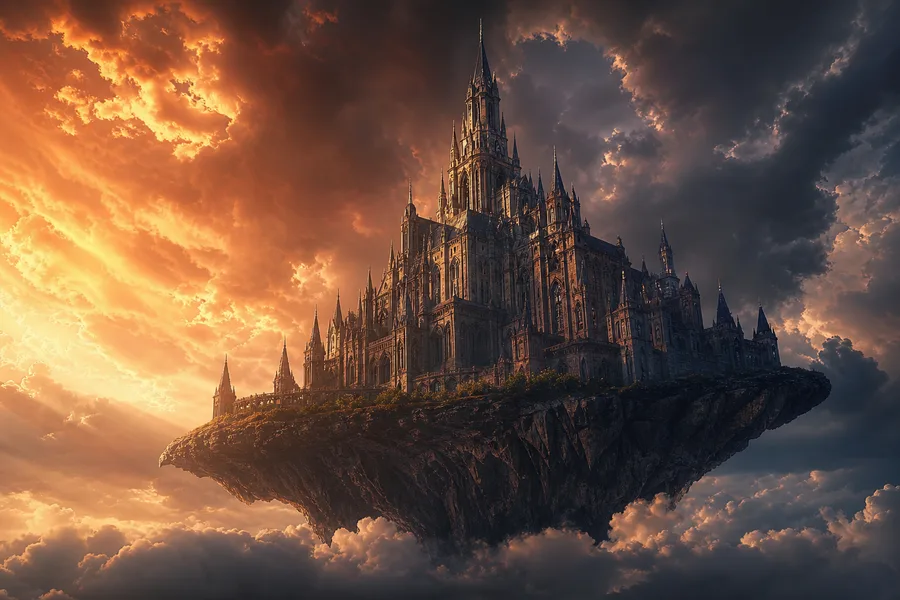 Anime Fantasy Castle Floating In Clouds Anime Wallpaper  4 4K