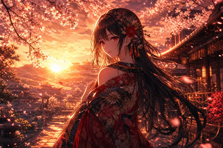 Anime Girl Standing Under Cherry Blossoms Anime Wallpaper  9 4K