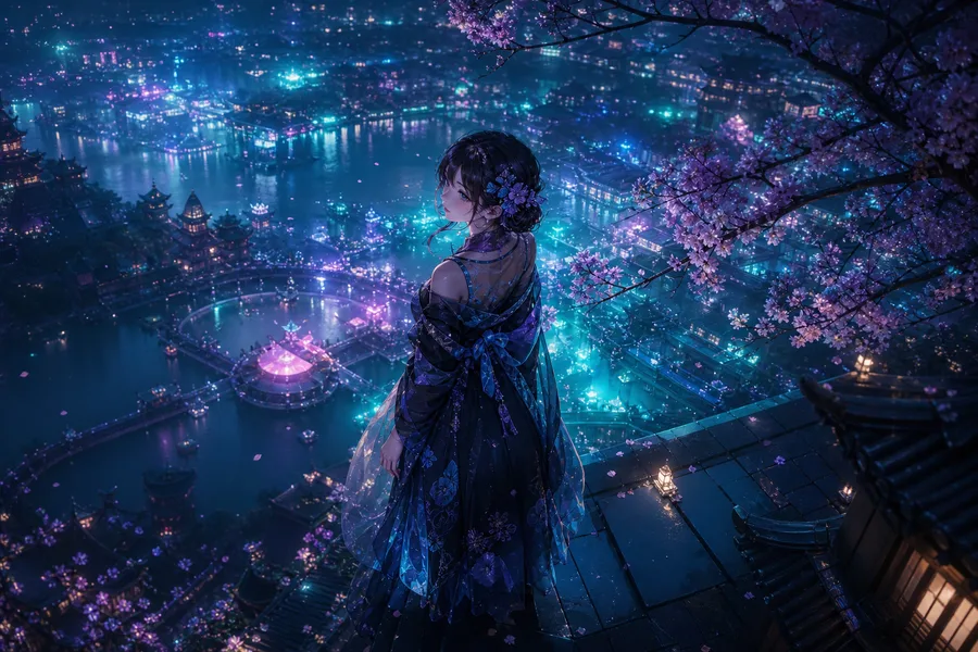 Anime Girl Standing Under Cherry Blossoms Anime Wallpaper  9 4K