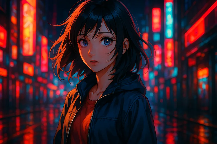 Anime , Neon, Realistic Anime Wallpaper 1 4K
