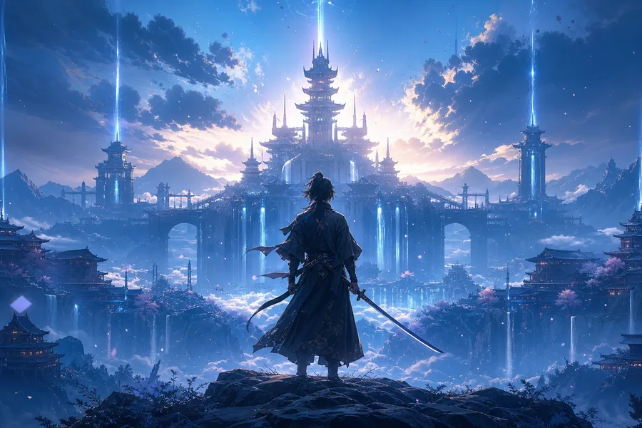 Anime Samurai On Mountain At Sunset Anime Wallpaper  10 4K