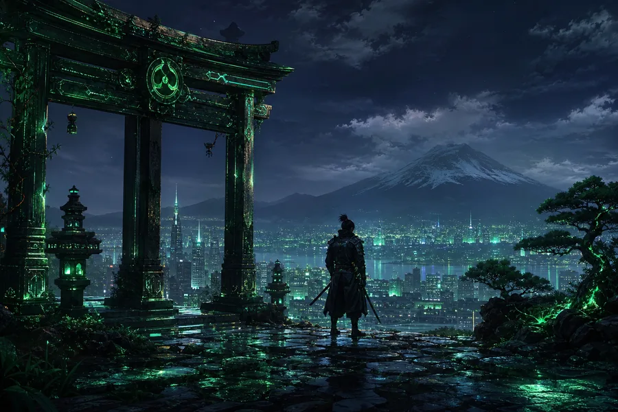 Anime Samurai On Mountain At Sunset Anime Wallpaper  10 4K