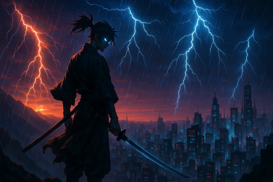 Anime Samurai On Mountain At Sunset Anime Wallpaper  10 4K