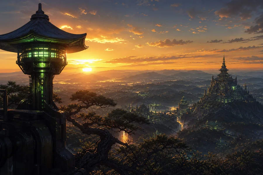 Anime Samurai On Mountain At Sunset Anime Wallpaper  18 4K