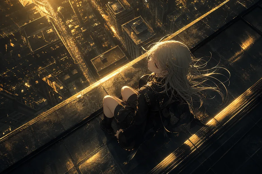 Anime School Rooftop Sunset Anime Wallpaper  14 4K