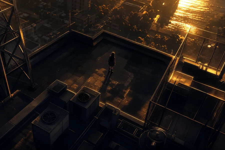 Anime School Rooftop Sunset Anime Wallpaper  6 4K