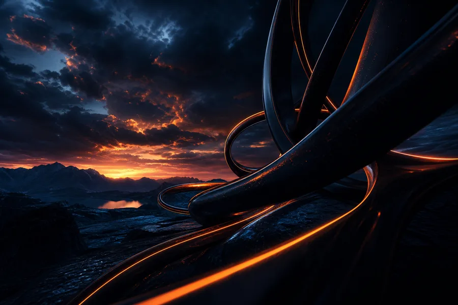 Black Amoled Neon Abstract Lines Amoled Wallpaper  1 4K