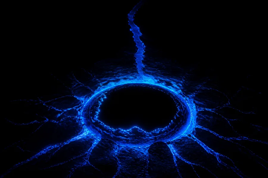 Black Background Blue Neon Shape Amoled Wallpaper  6 4K