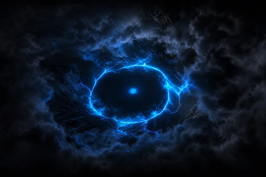 Black Background Blue Neon Shape Amoled Wallpaper  6 4K