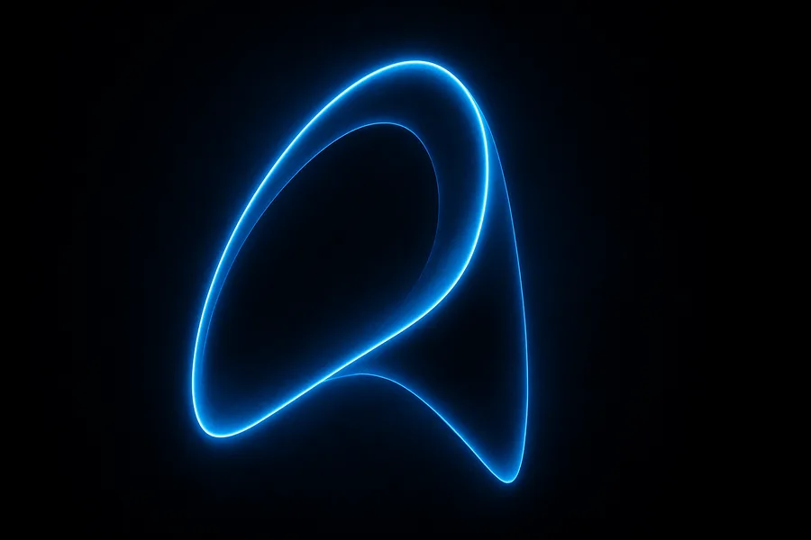 Black Background Blue Neon Shape Amoled Wallpaper  6 4K