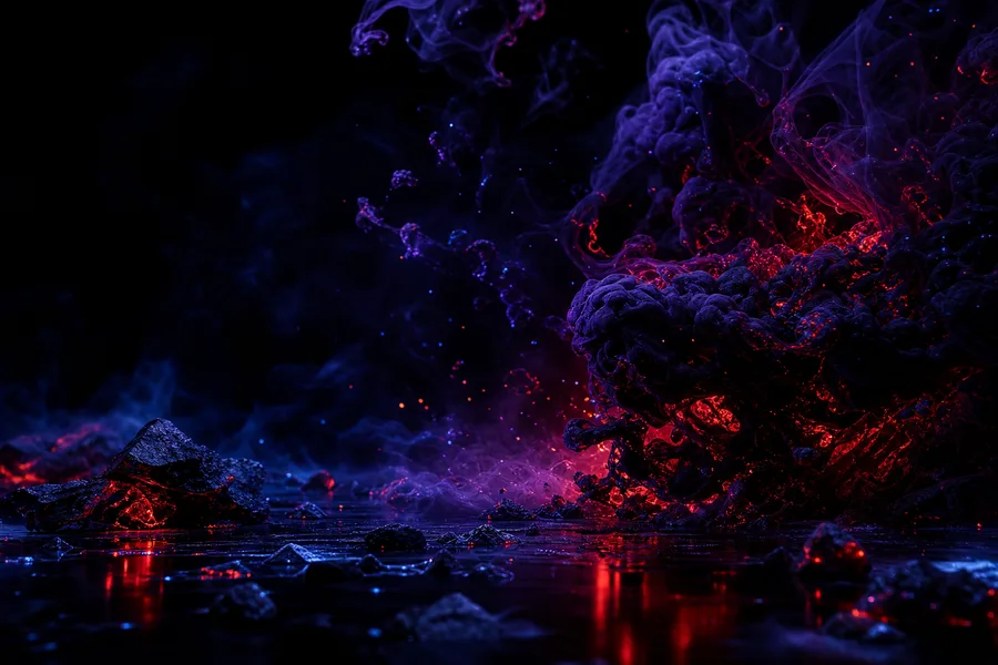 Black Purple Smoke Abstract Amoled Wallpaper  3 4K