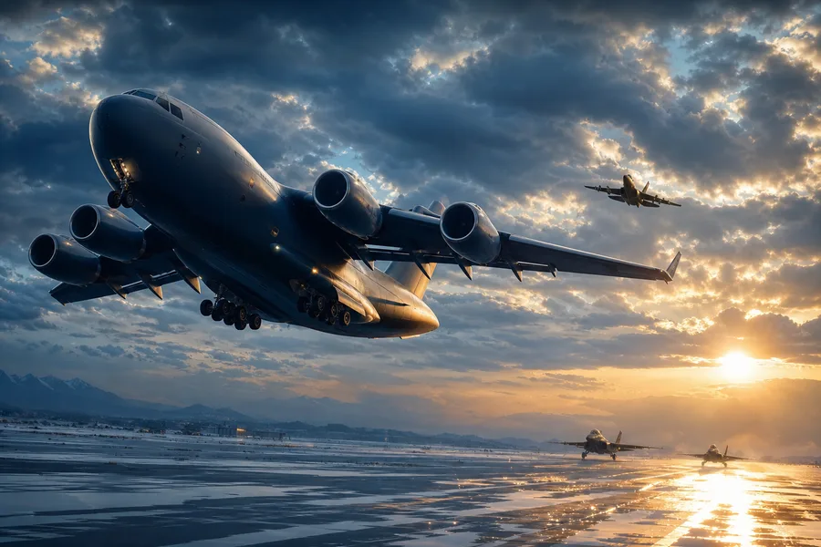 Cargo Airplane Taking Off During Golden Hour Airplanes Wallpaper  5 4K