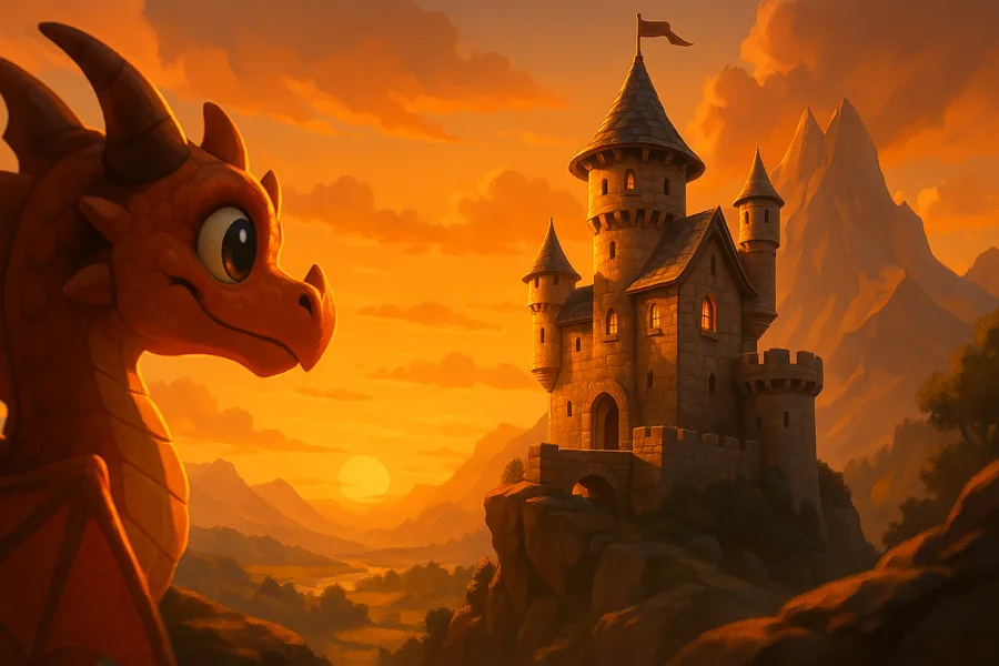 Cartoon Dragon Flying Over Mountains Cartoon Wallpaper  4 4K