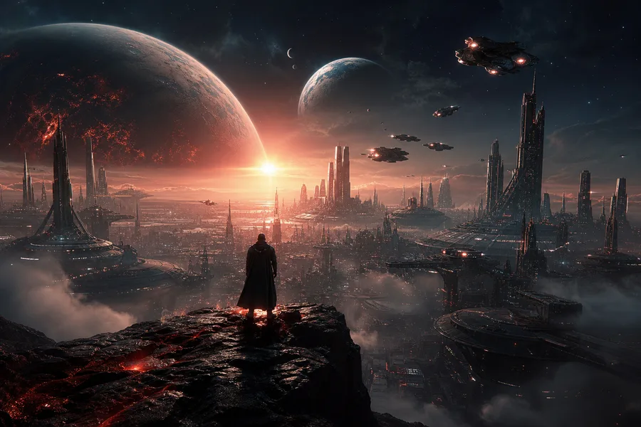 Cinematic Alien Planet Landscape With Two Moons Movie Wallpaper  8 4K