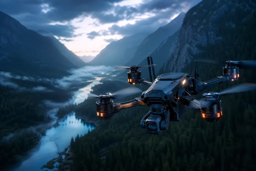 Cinematic Drone Above Forest Valley Drone Wallpaper  4 4K