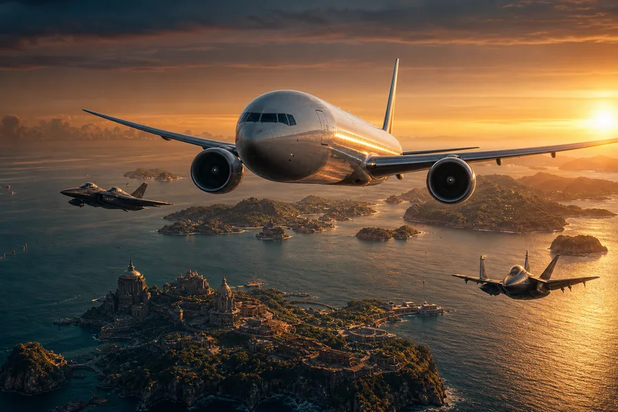 Commercial Airliner Above Tropical Islands In Clear Blue Sky Airplanes Wallpaper  2 4K