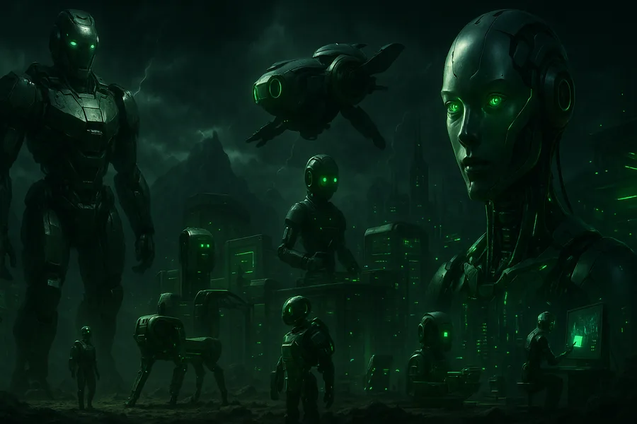 Cybernetic Robot In Dark Laboratory Robots Wallpaper  7 4K