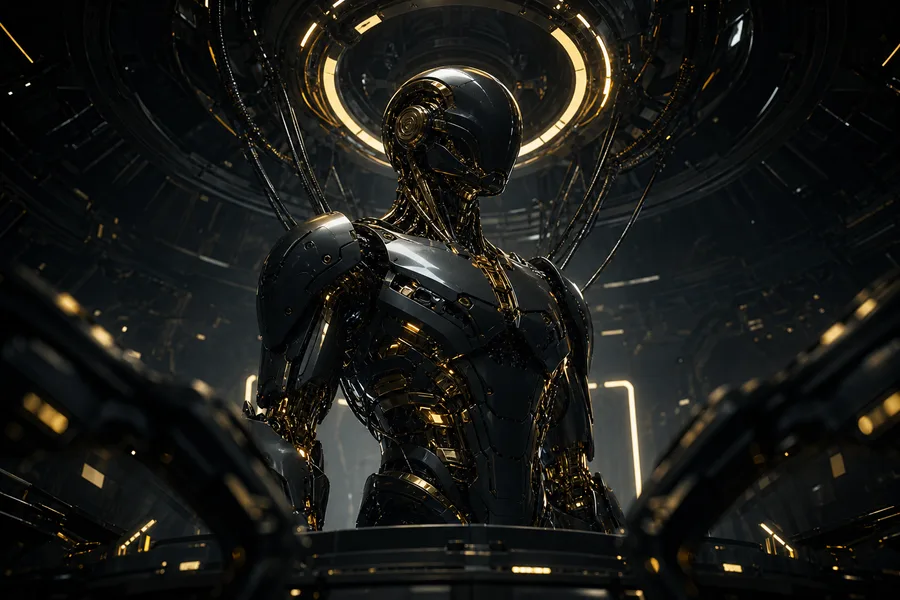 Cybernetic Robot In Dark Laboratory Robots Wallpaper  7 4K