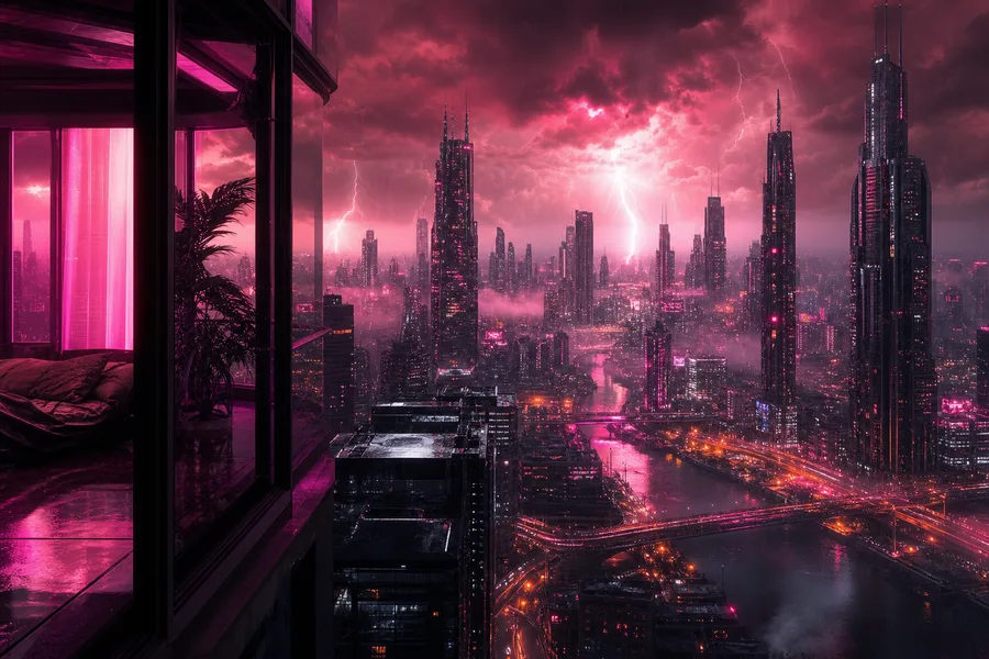 Cyberpunk Apartment Window View Cyberpunk Wallpaper  14 4K