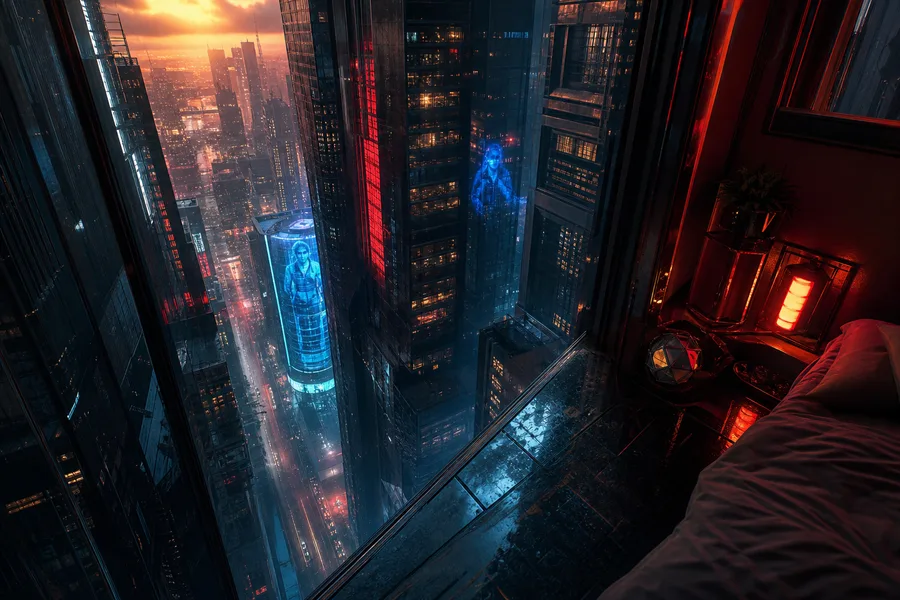 Cyberpunk Apartment Window View Cyberpunk Wallpaper  14 4K