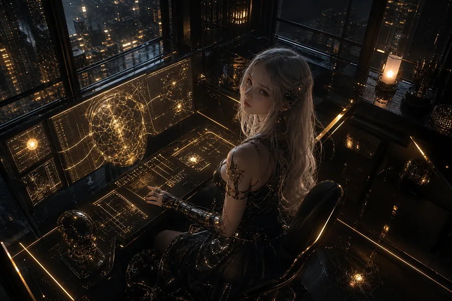 Cyberpunk Hacker Room With Neon Screens Ai-Girls Wallpaper  3 4K