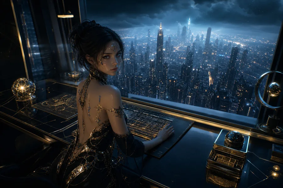 Cyberpunk Hacker Room With Neon Screens Ai-Girls Wallpaper  3 4K