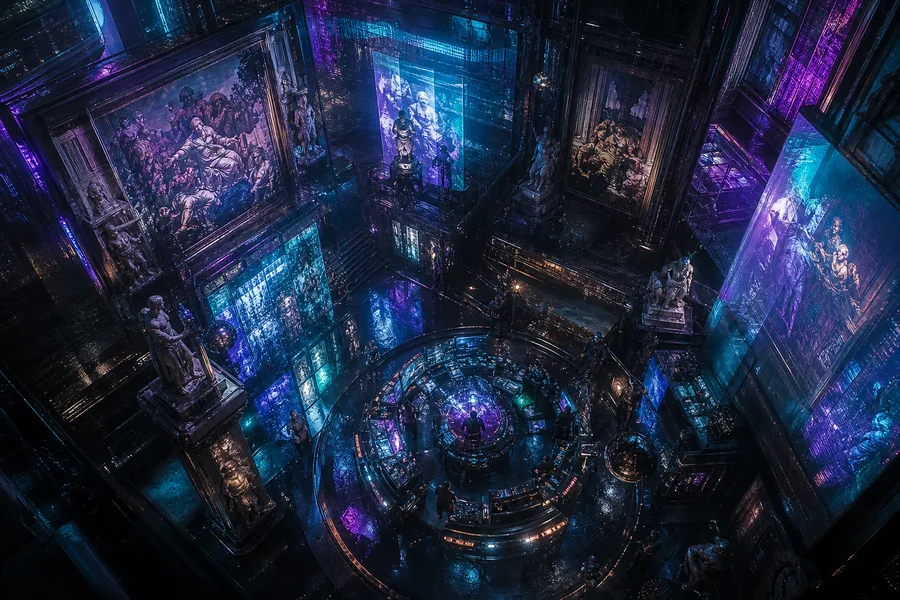 Cyberpunk Hacker Room With Neon Screens Art Wallpaper  3 4K