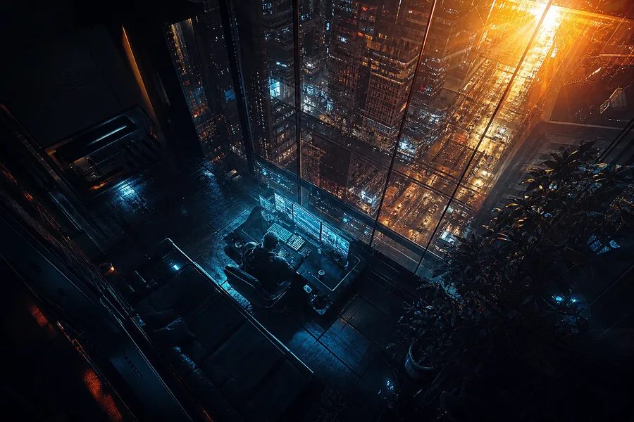 Cyberpunk Hacker Room With Neon Screens Cyberpunk Wallpaper  3 4K