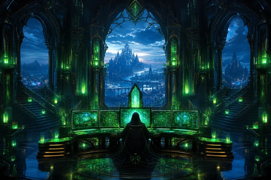 Cyberpunk Hacker Room With Neon Screens Fantasy Wallpaper  3 4K