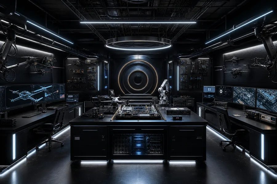 Cyberpunk Hacker Room With Neon Screens Hamster-Robotics Wallpaper  3 4K