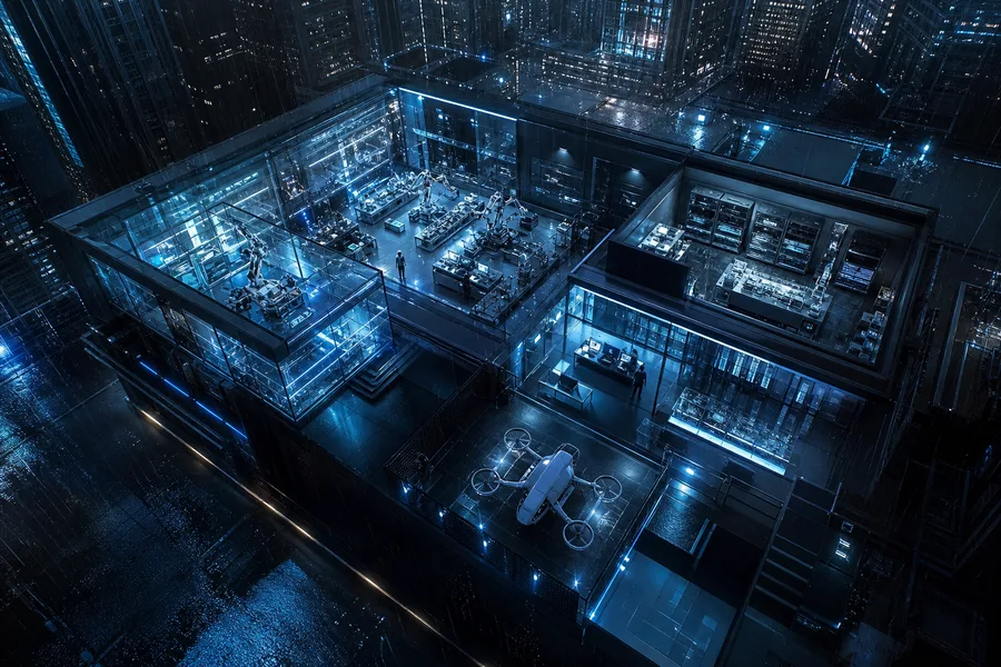 Cyberpunk Hacker Room With Neon Screens Hamster-Robotics Wallpaper  3 4K