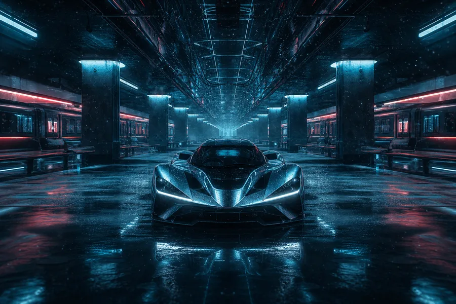 Cyberpunk Subway Station Supercars Wallpaper  10 4K